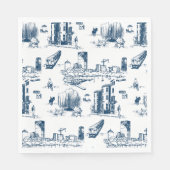 Boston Toile Navy und White Serviette (Vorderseite)