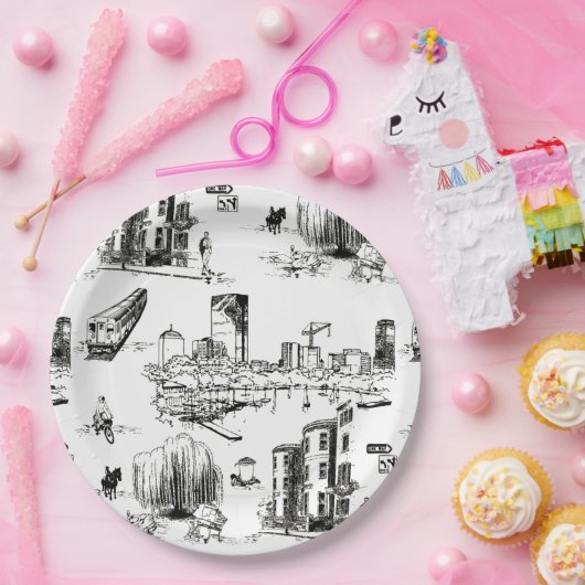 Boston Toile Pappteller (Party)