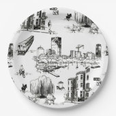 Boston Toile Pappteller (Vorderseite)