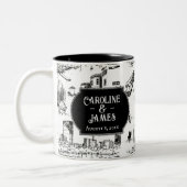 Boston Toile Personalisiert Wedding Date Tasse (Links)