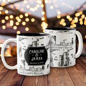 Boston Toile Personalisiert Wedding Date Tasse