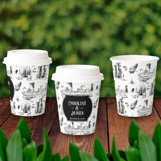 Boston Toile Personalisierter Hochzeitspapierbeche Pappbecher