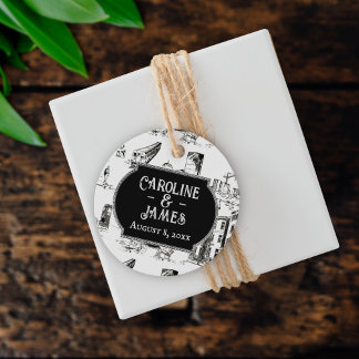 Boston Toile personalisiertes Hochzeitsgeschenk-Ta Geschenkanhänger