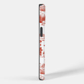 Boston Toile Red and White Phone Case (Rückseite / Rechts)