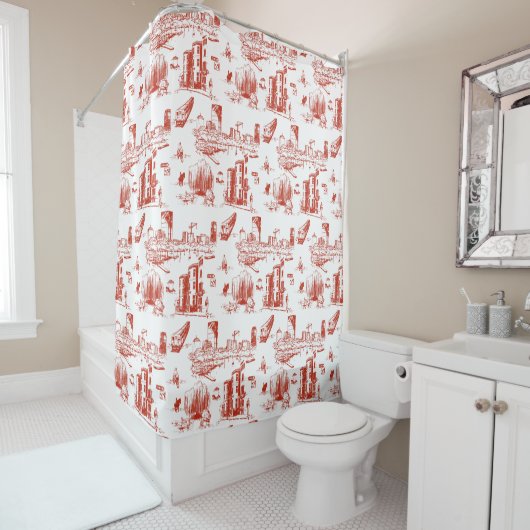 Boston Toile Red Duschvorhang (Beispiel)