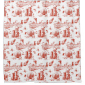 Boston Toile Red Duschvorhang (Vorderseite)