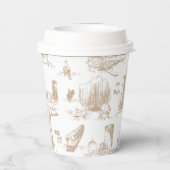 Boston Toile Red Pappbecher (Rückseite)