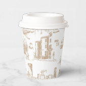 Boston Toile Red Pappbecher (Rechts)