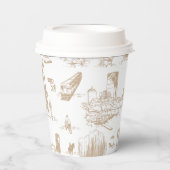 Boston Toile Red Pappbecher (Vorderseite)