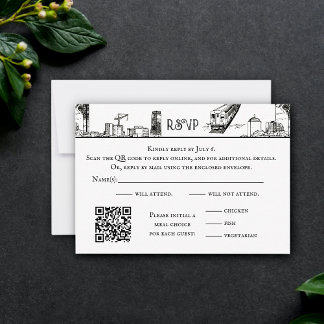 Boston Toile RSVP-Karte Dankeskarte