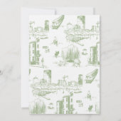 Boston Toile Sage Green Wedding Einladung (Rückseite)
