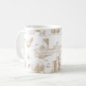 Boston Toile Tan und White Kaffeetasse (Vorderseite Links)