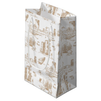 Boston Toile Tan und White Kleine Geschenktüte