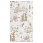 Boston Toile Tan und White Kleine Geschenktüte (Vorderseite)