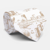 Boston Toile Tan und White Krawatte (Gerollt)