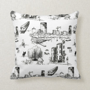 Boston Toile Throw Kissen