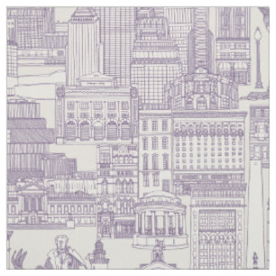 Boston-Toile violett stark weiß Stoff