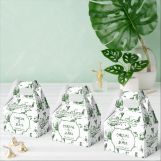 Boston Toile Waldgrüne personalisierte Geschenkbox Geschenkschachtel