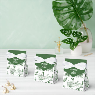 Boston-Toile-Waldgrüne personalisierte Geschenkbox Geschenkschachtel