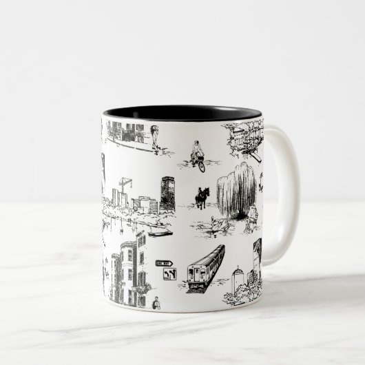 Boston Toile Zweifarbige Tasse (VorderseiteRechts)