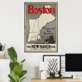 Boston Train Vintage Travel Poster und Retro Print (Heimbüro)