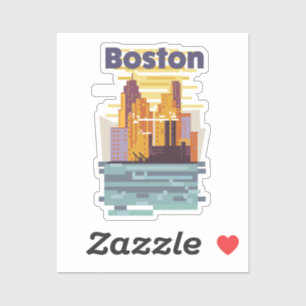 Boston Travel Poster Aufkleber