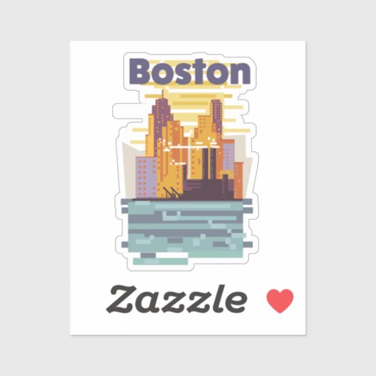 Boston Travel Poster Aufkleber (Blatt)