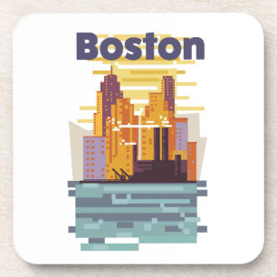 Boston Travel Poster Getränkeuntersetzer