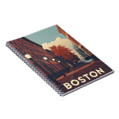 Boston Travel Poster Notizblock (Rechte Seite)