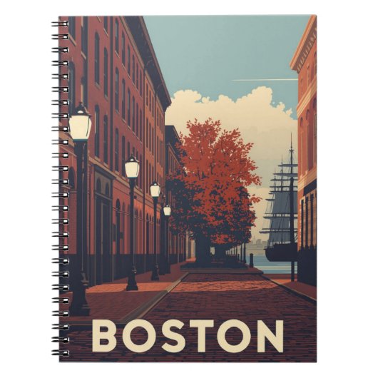 Boston Travel Poster Notizblock (Vorderseite)