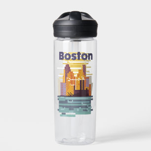 Boston Travel Poster Trinkflasche