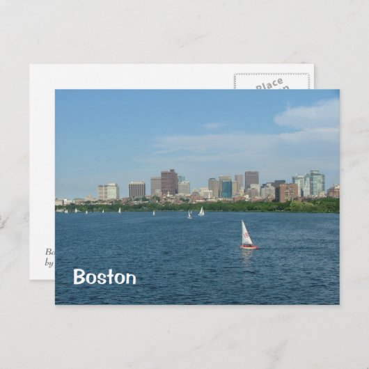 Boston und der Charles River Postkarte (Vorne/Hinten)
