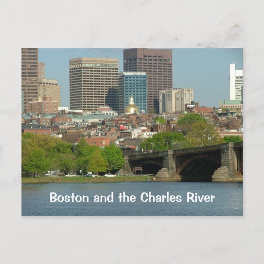 Boston und der Charles River Postkarte (Vorderseite)