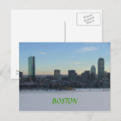 Boston und der eingefrorene Charles River Postkarte (Vorne/Hinten)