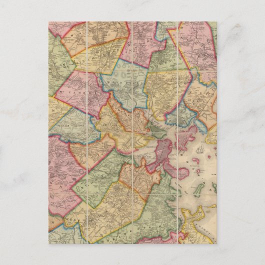 Boston und Umgebung Postkarte (Vorderseite)