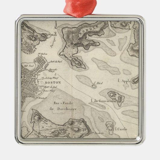 Boston und Umgebung Silbernes Ornament (Vorne)