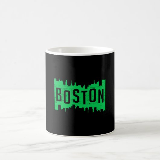 Boston USA City Cityscape Skyline Funny Gift Idee Kaffeetasse (Mittel)