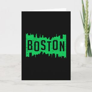 Boston USA City Cityscape Skyline Funny Gift Idee Karte