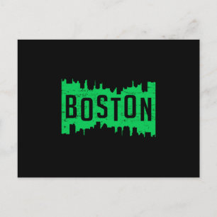 Boston USA City Cityscape Skyline Funny Gift Idee Postkarte