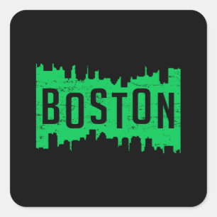 Boston USA City Cityscape Skyline Funny Gift Idee Quadratischer Aufkleber