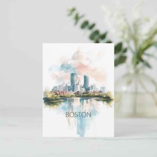 Boston USA Postkarte (Stehend Vorderseite)