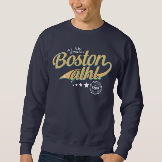 Boston Varsity College Style Arched Text  Sweatshirt (Vorderseite)