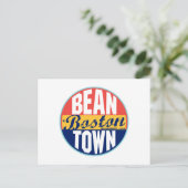 Boston Vintag Label Postkarte (Stehend Vorderseite)