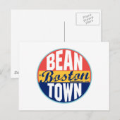 Boston Vintag Label Postkarte (Vorne/Hinten)