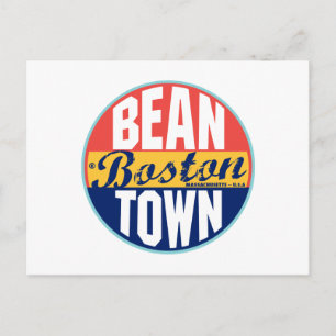 Boston Vintag Label Postkarte