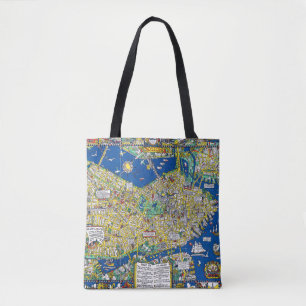 Boston Vintage Altstadt Karte USA Geografie USA Tasche