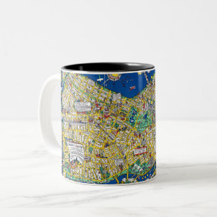Boston Vintage Altstadt Karte USA Geografie USA Zweifarbige Tasse
