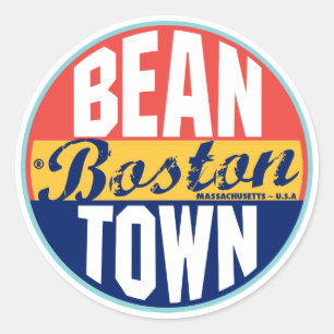 Boston Vintage Etikett Runder Aufkleber