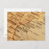 BOSTON Vintage Karte (Vorne/Hinten)