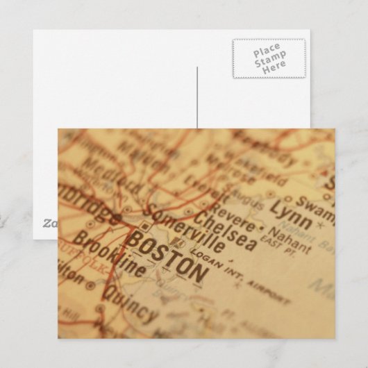 BOSTON Vintage Karte (Vorne/Hinten)